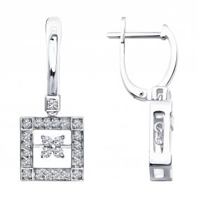 Золотые серьги SOKOLOV 1022624-3-5 с бриллиантом выращенным 1022624-3-5 фото