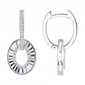 Золотые серьги SOKOLOV 1022629-3 с бриллиантом 1022629-3 фото