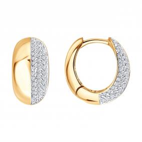 Золотые серьги SOKOLOV 1022635 с бриллиантом 1022635 фото