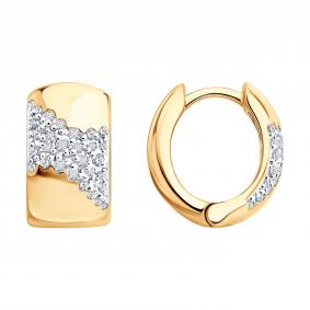 Золотые серьги SOKOLOV 1022636 с бриллиантом 1022636 фото