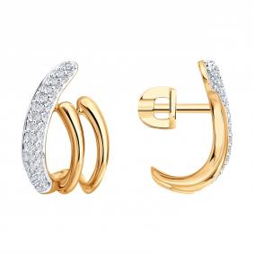 Золотые серьги SOKOLOV 1022638 с бриллиантом 1022638 фото