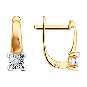 Золотые серьги SOKOLOV 1022641 с бриллиантом 1022641 фото