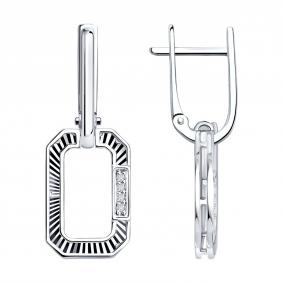 Золотые серьги SOKOLOV 1022642-3 с бриллиантом 1022642-3 фото