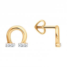 Золотые серьги SOKOLOV 1022648 с бриллиантом 1022648 фото