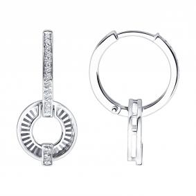 Золотые серьги SOKOLOV 1022649-3 с бриллиантом 1022649-3 фото