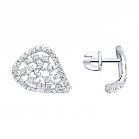 Золотые серьги SOKOLOV 1022650-3-5 с бриллиантом выращенным 1022650-3-5 фото