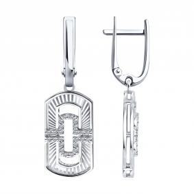 Золотые серьги SOKOLOV 1022657-3 с бриллиантом 1022657-3 фото