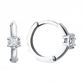 Золотые серьги SOKOLOV 1022661-3-5 с бриллиантом выращенным 1022661-3-5 фото