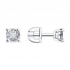 Серьги из белого золота SOKOLOV 1022662-3-5 с бриллиантом выращенным 1022662-3-5 фото