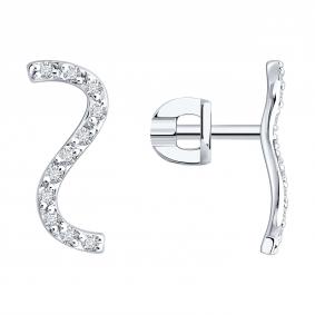 Золотые серьги SOKOLOV 1022663-3-5 с бриллиантом выращенным 1022663-3-5 фото