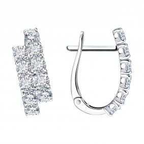 Золотые серьги SOKOLOV 1022665-3-5 с бриллиантом выращенным 1022665-3-5 фото