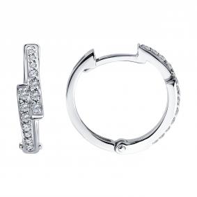 Серьги из белого золота SOKOLOV 1022695-3 с бриллиантом 1022695-3 фото