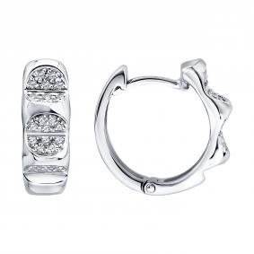 Серьги из белого золота SOKOLOV 1022704-3 с бриллиантом 1022704-3 фото