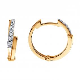 Золотые серьги SOKOLOV 1022705 с бриллиантом 1022705 фото