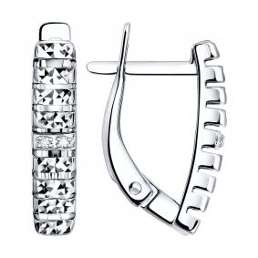 Серьги из белого золота SOKOLOV 1022756-3 с бриллиантом 1022756-3 фото