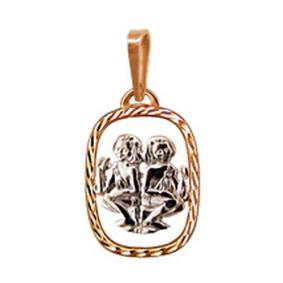 Золотая подвеска Знак зодиака Близнецы AQUAMARINE 10260 10260 фото