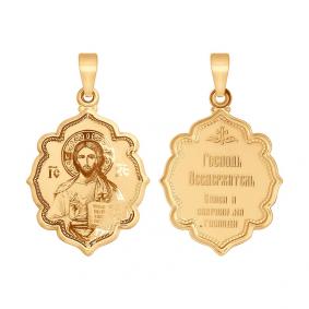 Золотая подвеска-иконка Господь Вседержитель SOKOLOV с эмалью 102992 102992 фото