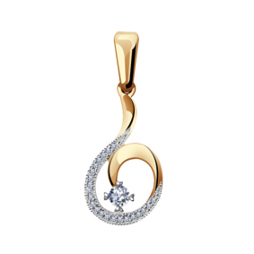 Золотая подвеска Александра 1030182ск с бриллиантом 1030182ск фото