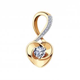 Золотая подвеска Александра 1030186ск с бриллиантом 1030186ск фото