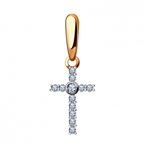 Золотая подвеска Александра 1030210сбк с бриллиантом 1030210сбк фото