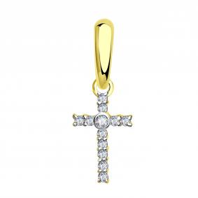 Подвеска из лимонного золота Александра 1030210сбл с бриллиантом 1030210сбл фото