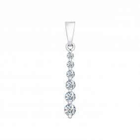 Подвеска из белого золота SOKOLOV 1030234 с бриллиантом 1030234 фото