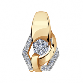 Золотая подвеска Александра 1030320ск с бриллиантом 1030320ск фото