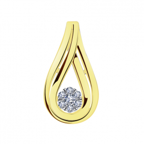 Подвеска из лимонного золота Александра 1030339сл с бриллиантом 1030339сл фото