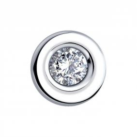 Подвеска из белого золота SOKOLOV 1030343-5 с бриллиантом выращенным 1030343-5 фото