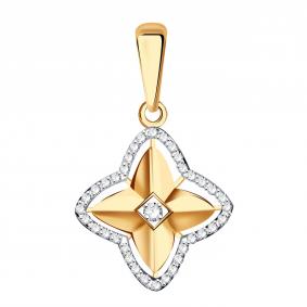 Золотая подвеска Александра 1030350ск с бриллиантом 1030350ск фото