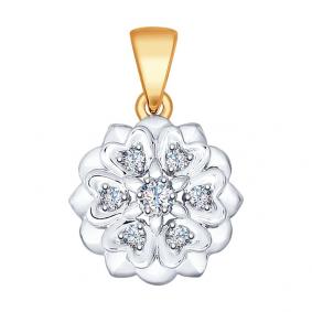 Золотая подвеска SOKOLOV 1030580 с бриллиантом 1030580 фото