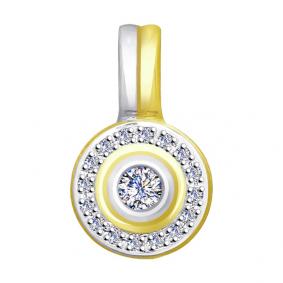 Подвеска из лимонного золота SOKOLOV 1030619-2 с бриллиантом 1030619-2 фото