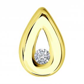 Подвеска из лимонного золота SOKOLOV 1030652-2 с бриллиантом 1030652-2 фото