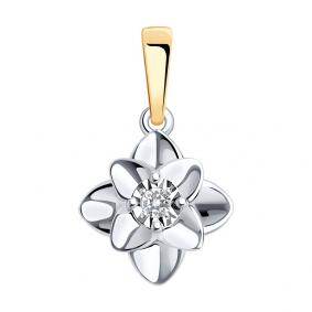 Золотая подвеска SOKOLOV 1030678 с бриллиантом 1030678 фото