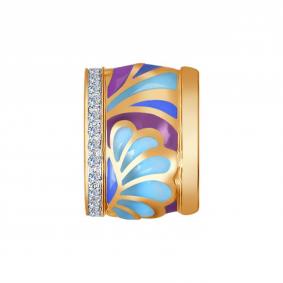 Золотая подвеска SOKOLOV 1030681 с бриллиантом и эмалью 1030681 фото