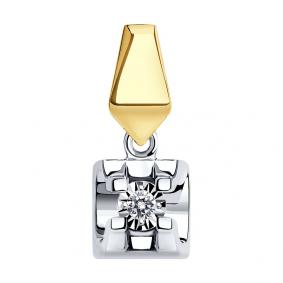 Золотая подвеска SOKOLOV 1030694-2 с бриллиантом 1030694-2 фото