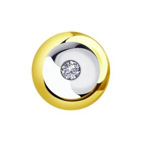 Подвеска из лимонного золота SOKOLOV 1030717-2 с бриллиантом 1030717-2 фото