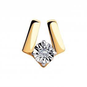 Золотая подвеска SOKOLOV 1030742 с бриллиантом 1030742 фото