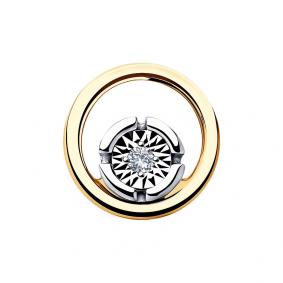 Золотая подвеска SOKOLOV 1030747 с бриллиантом 1030747 фото