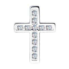 Золотая подвеска SOKOLOV 1030829-3-5 с бриллиантом выращенным 1030829-3-5 фото