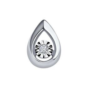 Подвеска из белого золота SOKOLOV 1030852-3 с бриллиантом 1030852-3 фото