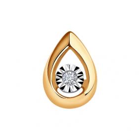 Золотая подвеска SOKOLOV 1030852 с бриллиантом 1030852 фото