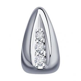 Подвеска из белого золота SOKOLOV 1030876-3 с бриллиантом 1030876-3 фото