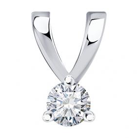 Подвеска из белого золота SOKOLOV 1030889-3 с бриллиантом 1030889-3 фото
