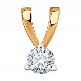 Золотая подвеска SOKOLOV 1030890 с бриллиантом 1030890 фото