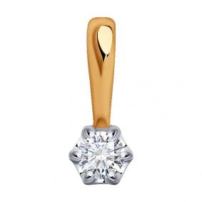 Золотая подвеска SOKOLOV 1030904 с бриллиантом 1030904 фото