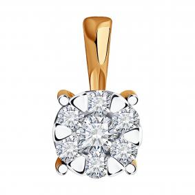 Золотая подвеска SOKOLOV 1030914 с бриллиантом 1030914 фото