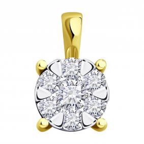 Золотая подвеска SOKOLOV 1030918-2 с бриллиантом 1030918-2 фото