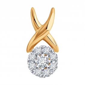 Золотая подвеска SOKOLOV 1030923 с бриллиантом 1030923 фото