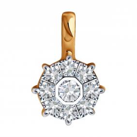 Золотая подвеска SOKOLOV 1030929 с бриллиантом 1030929 фото
